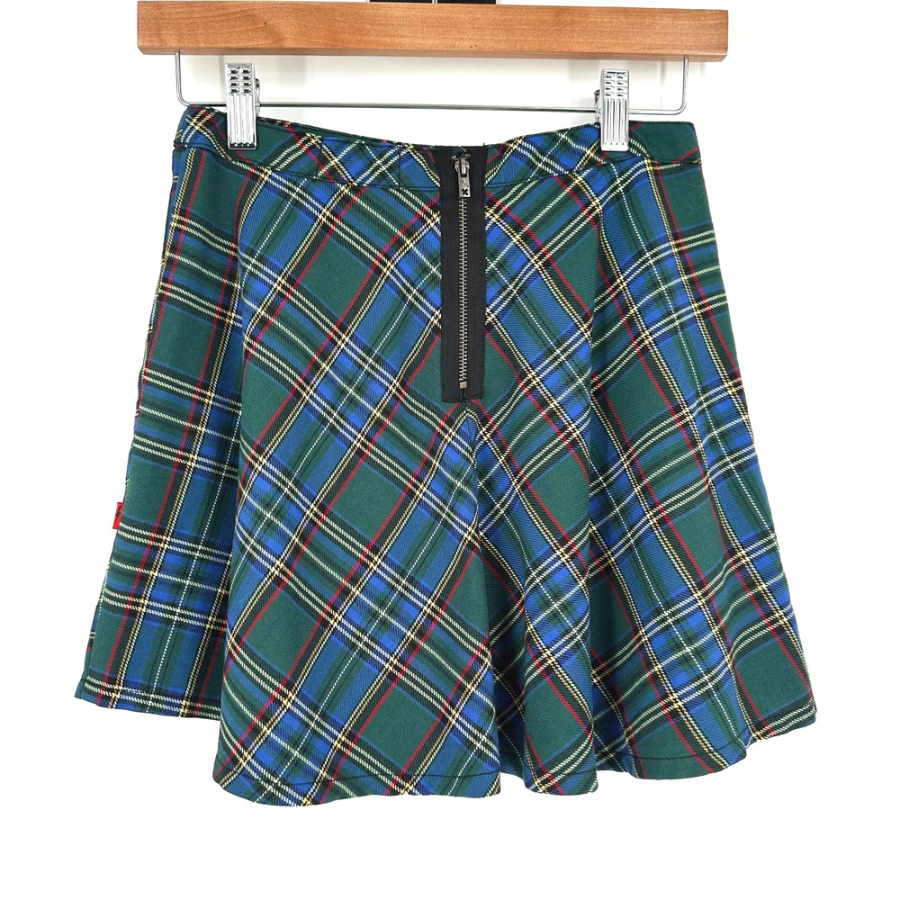 Tripp NYC Plaid Mini Circle Skirt XS Mall Goth 90s Punk Grunge Emo Dark Academia - Picture 2 of 9